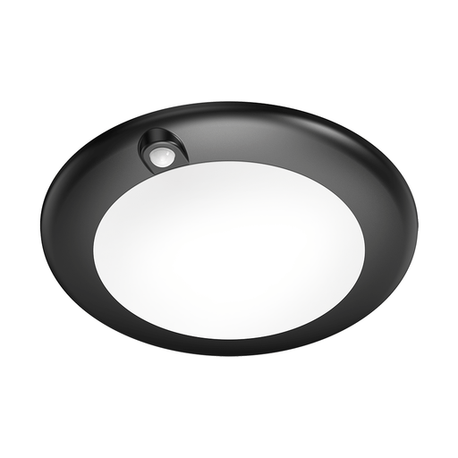 Lotus LED Lights 6 Inch PIR Sensor Surface Mount Black Backlit LED Disk Downlight 15W CCT Selectable 2700K/3000K/3500K/4000K/5000K (DL205S-6-15W-5CCT-R90-0082-BK)