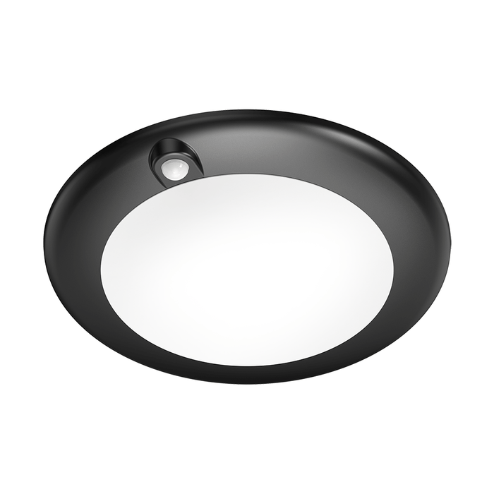 Lotus LED Lights 6 Inch PIR Sensor Surface Mount Black Backlit LED Disk Downlight 15W CCT Selectable 2700K/3000K/3500K/4000K/5000K (DL205S-6-15W-5CCT-R90-0082-BK)