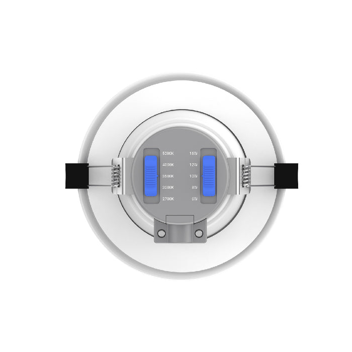 Lotus LED Lights 4 Inch Round Commercial White Wattage/CCT Selectable 6W/8W/10W/12W/16W 2700K/3000K/3500K/4000K/5000K 120-347V 0-10V Air-Tight 80 CRI (DL254-4-16W-M-A5C5)