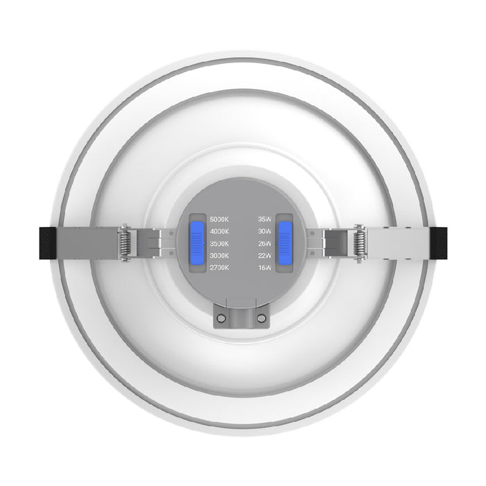 Lotus LED Lights 8 Inch Round Commercial White Wattage/CCT Selectable 16W/22W/26W/30W/35W 2700K/3000K/3500K/4000K/5000K 120-347V 0-10V Air-Tight 80 CRI (DL254-8-35W-M-A5C5-HO)