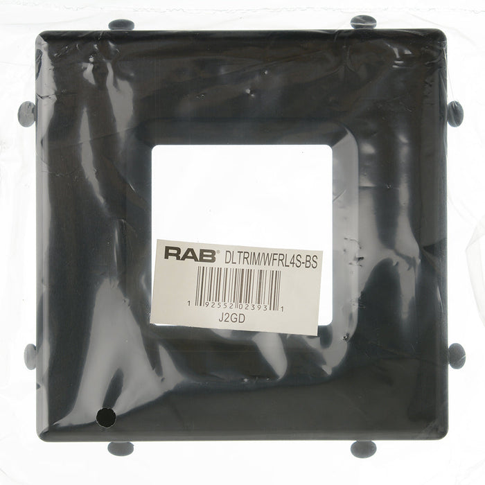 RAB Color Trim For Square Wafer 4 Inch Black Smooth (DLTRIM/WFRL4S-BS)