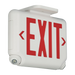 Dual-Lite EVCURWD4 LED Exit/Emergency Light Single/Double Universal Face Red Letters High Impact UL Flame Rated Thermoplastic White Finish Remote Capacity (93041421)