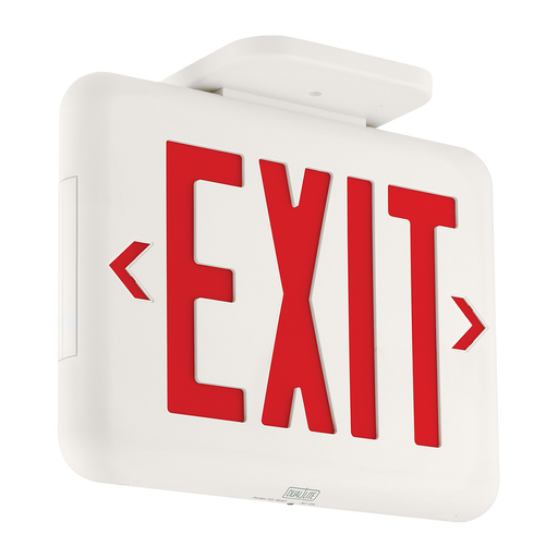 Dual-Lite EVEURWE Architectural Thermoplastic LED Exit Universal Single/Double Face Red Letters White Finish With Battery (93048321)