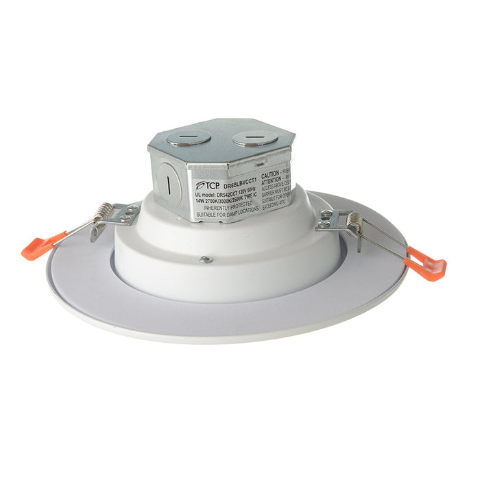 TCP 14W 6 Inch Beveled Snap-In Downlight CCT Selectable 2700K/3000K/3500K 1100Lm 100 Degree Beam Angle 80 CRI Dimmable (DR6BLBVCCT1)