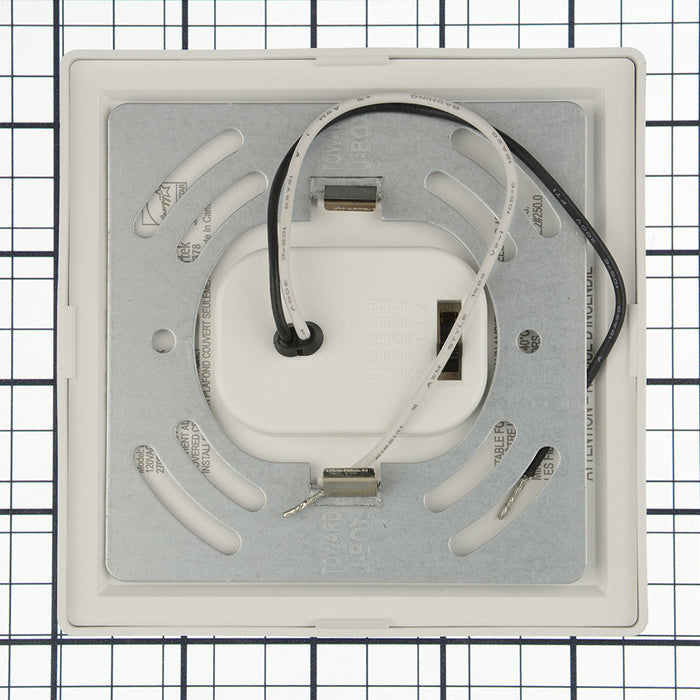 NICOR DSE 4-Inch 10.7W White Square LED Surface Mount Downlight CCT Selectable 2700K/3000K/3500K/4000K/5000K 120V (DSE43120SSQWH)