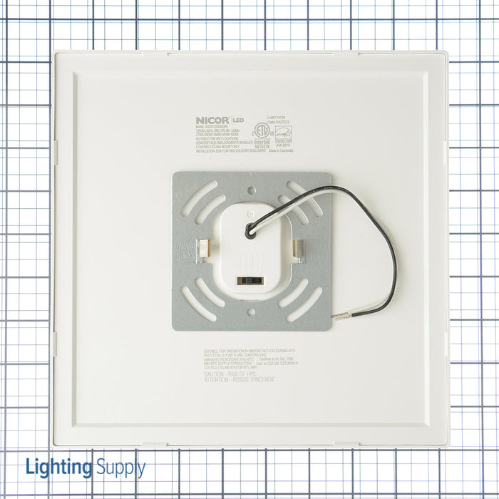 NICOR DSE 9-Inch 18.6W White Square LED Surface Mount Downlight CCT Selectable 2700K/3000K/3500K/4000K/5000K 120V (DSE93120SSQWH)