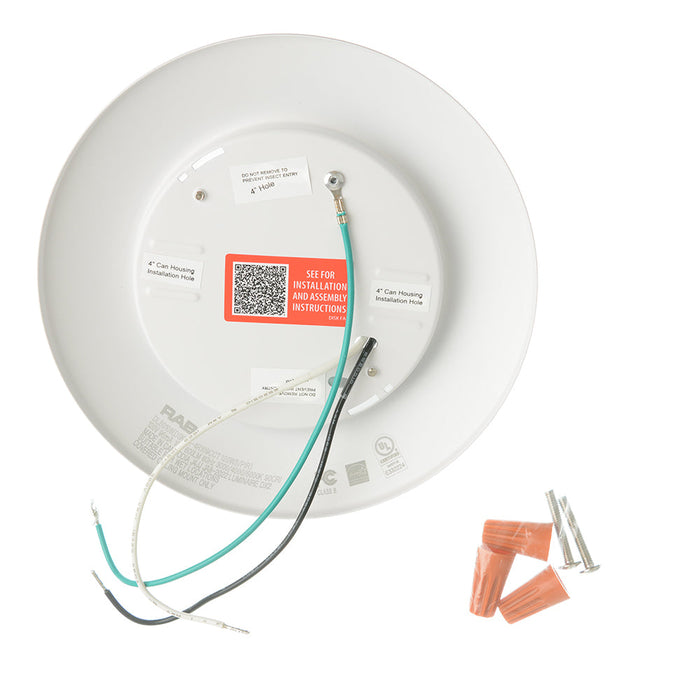 RAB Economy Disk PIR 4 Inch Round Metallic White 10W 600Lm 120V 3000K/4000K/5000K 90 CRI Triac Dimming (DSKFA-4R109CCT120WS/PIR)