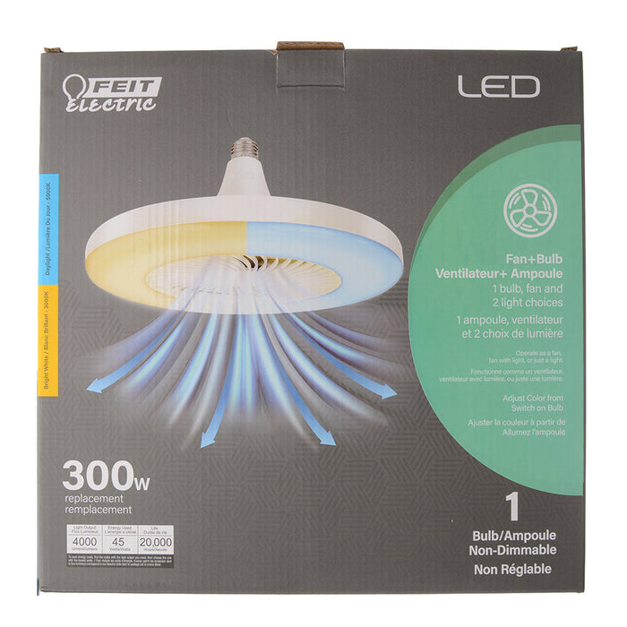 Feit Electric 45W Selectable White E26 Base 2-In-1 LED Light Bulb Plus Fan (FAN4000/2CCT/LED)