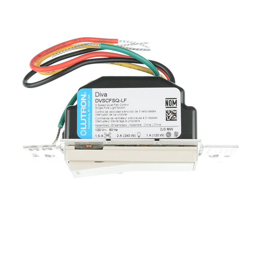 Lutron Diva (Gloss) 1.5A Single Pole 3-Speed Quite Fan/Light Control Truffle (DVSCFSQ-LF-TF)