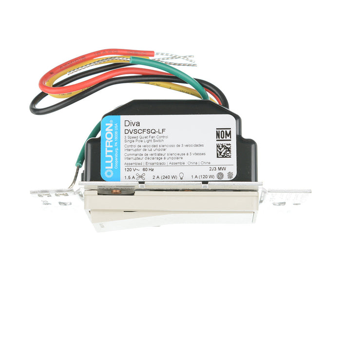 Lutron Diva (Gloss) 1.5A Single Pole 3-Speed Quite Fan/Light Control Truffle (DVSCFSQ-LF-TF)