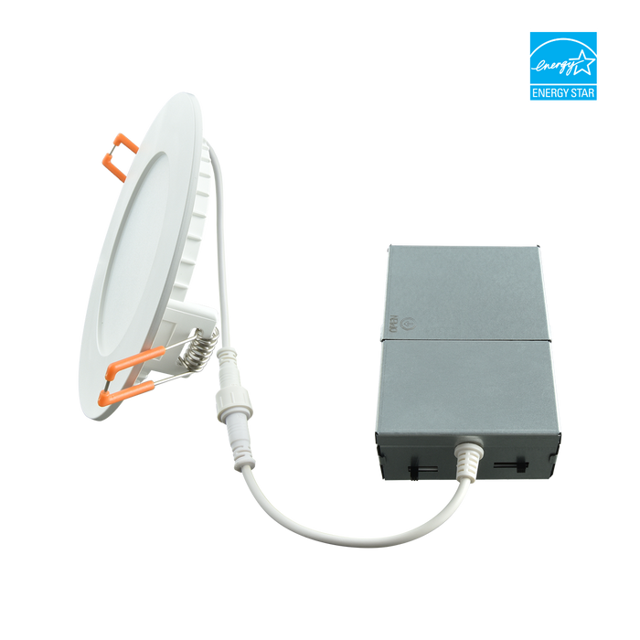 EIKO DWR4-PS13-8FCCT-D-WH LED Downlight Wafer Remote Driver 4 Inch Wattage/CCT Selectable 13W/9W/7W 2700K/3000K/3500K/4000K/5000K 80 CRI 120V Triac Dimming (15383)