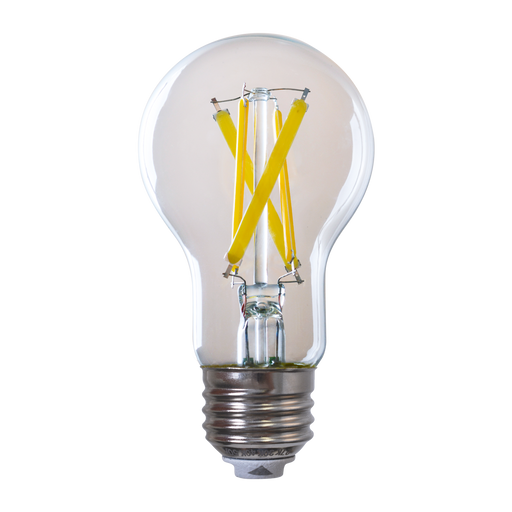 EIKO L4.8WA19/8FCCTGC/D/E26 4.8W 450Lm LED A19 Lamp 80 CRI CCT Selectable 2700K/3000K/4000K/5000K Glass Clear Dimmable E26 Base (15611)