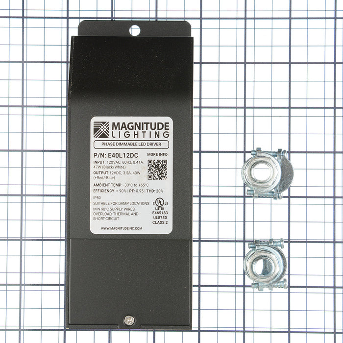 Magnitude Lighting E-Series Constant Voltage Phase-Cut Dimmable LED Driver UL Listed 40W 120Vac 12Vdc NEMA 3R (E40L12DC)