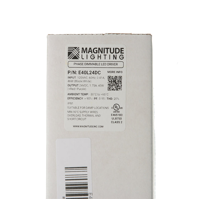 Magnitude Lighting E-Series Constant Voltage Phase-Cut Dimmable LED Driver UL Listed 40W 120Vac 24Vdc NEMA 3R (E40L24DC)