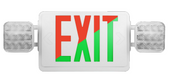 NICOR LED Emergency Exit Sign Combination 120/277V Red Or Green Text Selectable White Housing Remote Capable (ECL120UNVWHS2R)