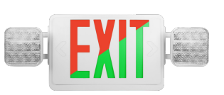 NICOR LED Emergency Exit Sign Combination 120/277V Red Or Green Text Selectable White Housing Remote Capable (ECL120UNVWHS2R)