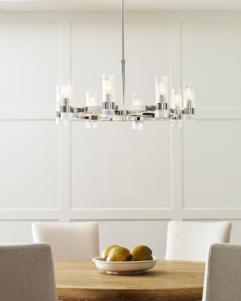 Generation Lighting Geneva Chandelier Polished Nickel Finish With Clear Glass Shades And Clear Glass Shades (CC1378PN)