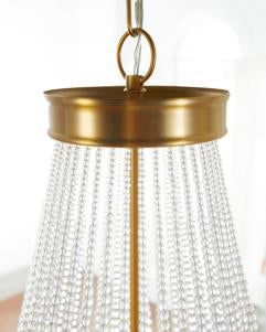 Generation Lighting Summerhill Medium Chandelier Burnished Brass Finish With Clear Crystal Beads And Clear Crystal Beads (CC14812BBS)
