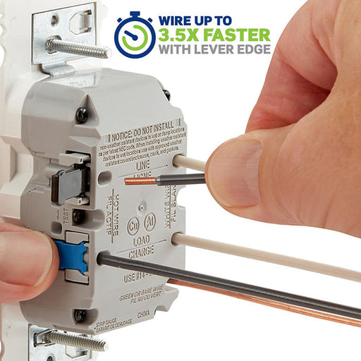 Leviton Lever Edge 15A 125V Self-Test Tamper-Resistant GFCI White (EGFT1-W)