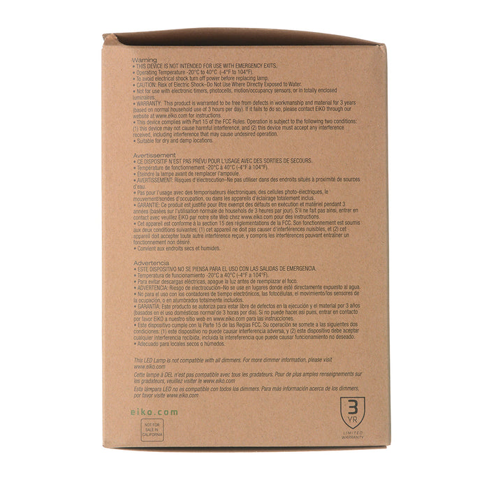 EIKO LED11WBR30/850-DIM-G9 LED BR30 Reflector Flood 11W-850Lm Dimmable 5000K 80 CRI 120V E26 (10756)