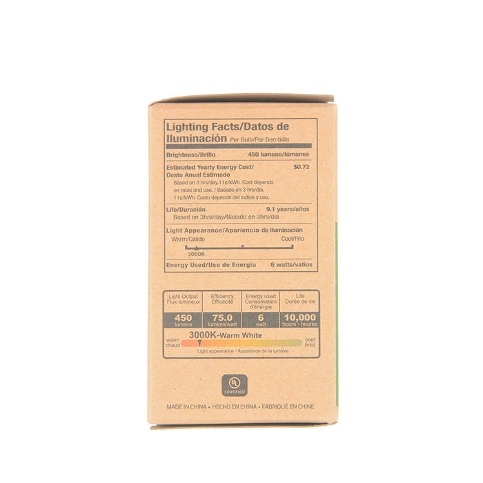 EIKO L6WA15/830PF/D/E12 6W 450Lm LED A15 80 CRI 3000K Plastic Frosted Dimmable E12 Base (13035)