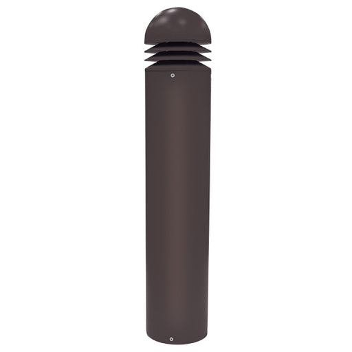 Trace-Lite External Louvered LED Bollard 36 Inch Height 35W LED Engine 360 Degree Light Distribution 5000K Voltage Sensing 120-277Vac Bronze Battery Backup (ELB-36-S-VS-5K-BR-EM)