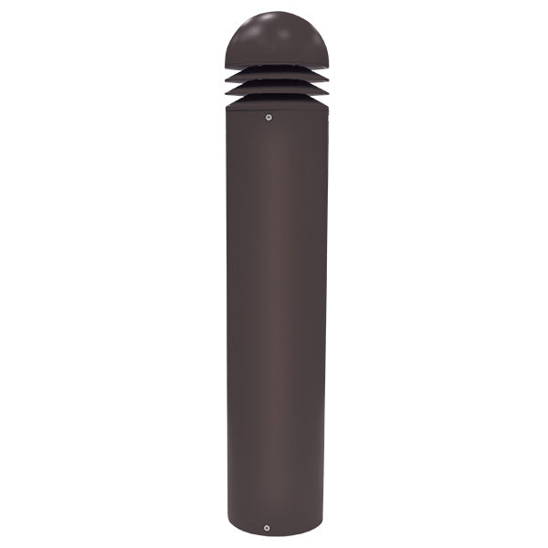 Trace-Lite External Louvered LED Bollard 42 Inch Height 35W LED Engine 360 Degree Light Distribution 4000K Voltage Sensing 120-277Vac Bronze High Abuse Configuration (ELB-42-S-VS-4K-BR-HA)