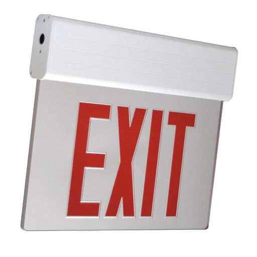 Best Lighting Products Edgelit Aluminum Exit Sign Single Face Red Letters White Panel Aluminum Housing Battery Backup (ELXTEU1RWAEMSDT-USA)