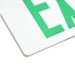 Best Lighting Products Edge-Lit LED Exit Single Face Green Letters Clear Panel White Housing Battery Backup (ELXTEU1GCWEM)