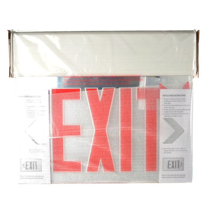 Standard-BL Edgelit Aluminum Exit Sign Single Face Red Letters Mirror Panel White Housing Battery Backup (ELXTEU1RMWEMSDT-USA)