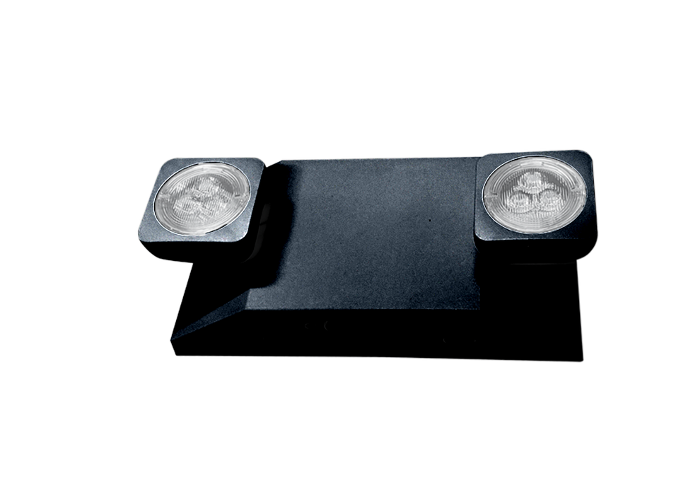 Standard-BL LED Emergency Thermoplastic Unit Black Housing Remote Capacity Self-Diagnostics Lamp Heads 1.5W [ 3 LEDs X 0.50W] Per Head (EMBRCSDT)