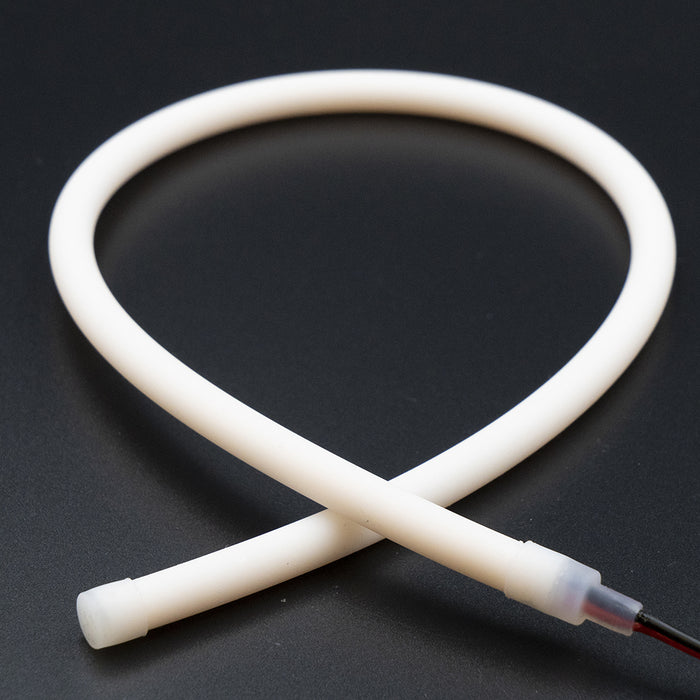 Lotus LED Lights Round 8Mm LED Neonflex 24V DC 2700K 2.4W Per Foot 90 CRI IP67 16 Foot (ES-FSCOBC-24-Y-IP67-27K-16FT)