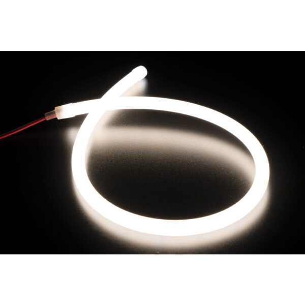 Lotus LED Lights Round 8Mm LED Neonflex 24V DC 4000K 2.4W Per Foot 90 CRI IP67 16 Foot (ES-FSCOBC-24-Y-IP67-40K-16FT)