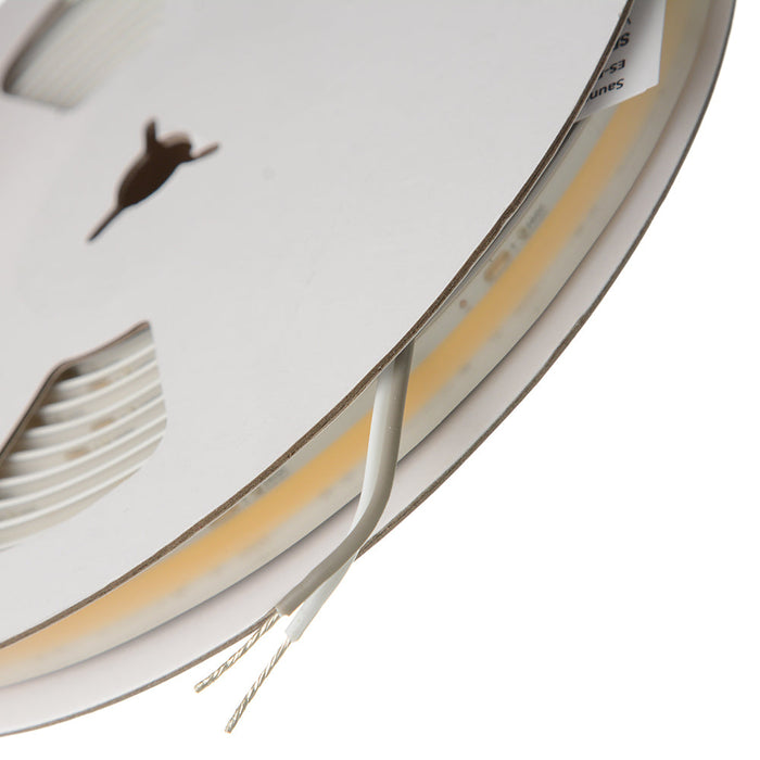 Lotus LED Lights Sauna COB LED Tape Light 24V DC 4000K 3W Per Foot 12Mm 90 CRI IP67 5 Year Warranty 16 Foot (ES-FSCOBWW-24-IP67-40K-16FT)