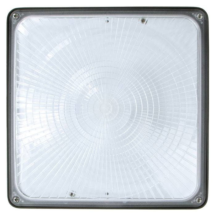 ESL Vision Canopy Wattage/CCT Selectable 30W/40W/60W 3000K/4000K/5000K 120-277Vac Input Bronze Daylight And Occupancy Sensor Built In Photocell (ESL-CP-3060W-43050-BZ-1DHOC-PC)