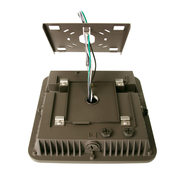 ESL Vision Canopy Wattage/CCT Selectable 30W/40W/60W 3000K/4000K/5000K 120-277Vac Input Bronze 90 Minute Emergency Backup (ESL-CP-3060W-43050-BZ-EM8-1DHOC)