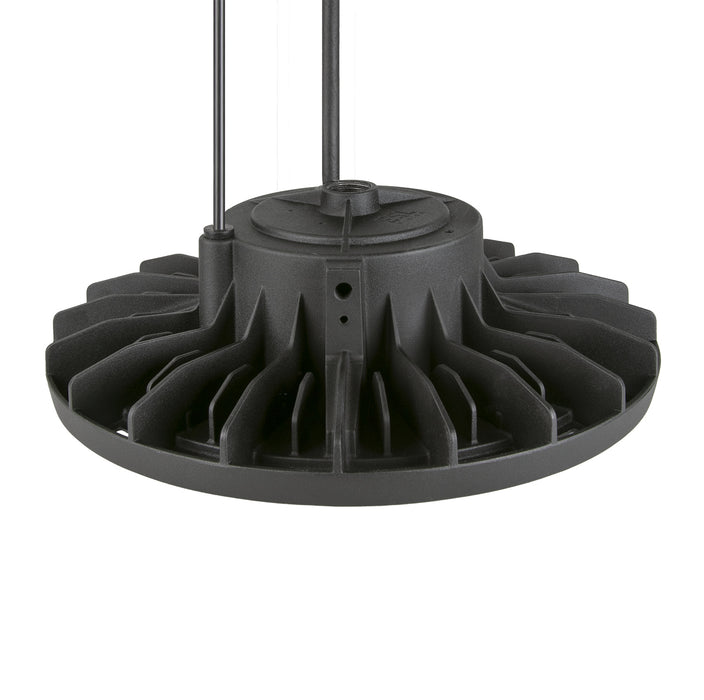 ESL Vision 150W LED Round High Bay 20925Lm 5000K 90 Degree Lens 120-277V Integrated Sensor Receptacle Black Emergency Back Up (ESL-ERHB-135W-150-BK-90D-EM30)