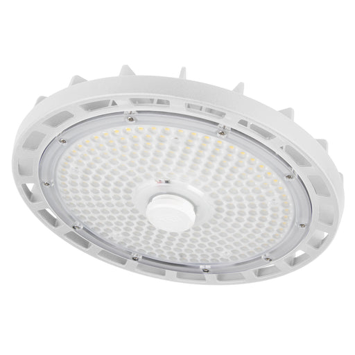 ESL Vision 150W LED Round High Bay 20925Lm 5000K 90 Degree Lens 120-277V Integrated Sensor Receptacle White Emergency Back Up (ESL-ERHB-135W-150-WH-90D-EM30)