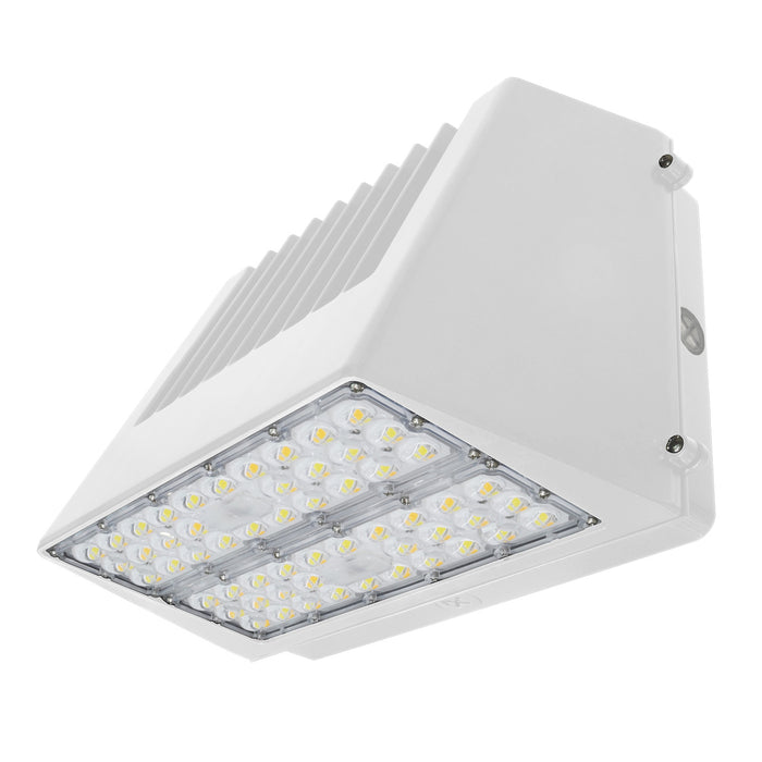 ESL Vision Full Cut Off Wall Pack Wattage/CCT Selectable 65W/85W/110W 3000K/4000K/5000K 14300Lm 120-277Vac White Emergency Backup Battery Unit (ESL-FCWP-65110W-23050-WH-EM9-11OCC)