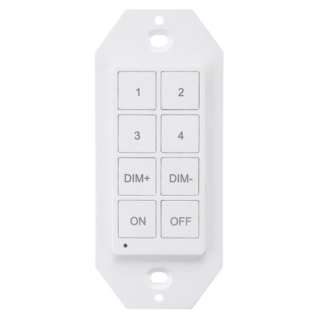 ESL Vision Intellisense Battery Powered Wireless Wall Switch 8 Buttons 4 Separate Configurable Scene Buttons Dim+/Dim- Buttons On-Auto/Off Buttons (ESL-ISS-WS-B8B-01)