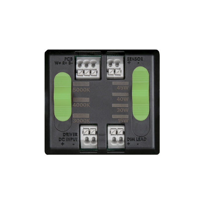 ESL Vision Wall Pack Wattage/CCT Selectable 15W/30W/40W/45W 3000K/4000K/5000K 6525Lm 120-277Vac Emergency Backup Unit Photocell (ESL-WP-1545W-53050-EM9-PC)