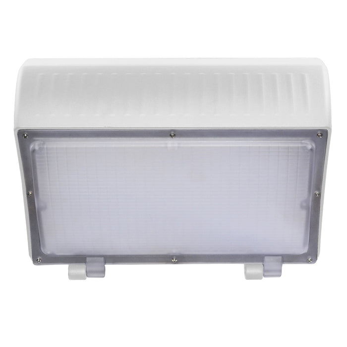 ESL Vision Wall Pack Wattage/CCT Selectable 70W/85W/100W 3000K/4000K/5000K 13800Lm 120-277Vac White Emergency Backup Battery Unit (ESL-WP-70100W-63050-WH-EM9)