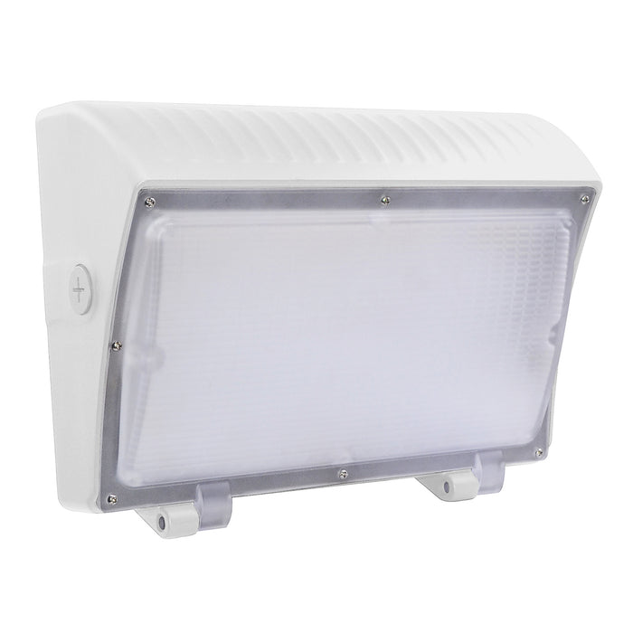 ESL Vision Wall Pack Wattage/CCT Selectable 40W/55W/70W 3000K/4000K/5000K 9660Lm 120-277Vac White Emergency Backup Battery Unit (ESL-WP-4070W-63050-WH-EM9-11OCC)