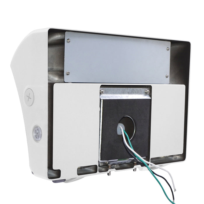 ESL Vision Wall Pack Wattage/CCT Selectable 70W/85W/100W 3000K/4000K/5000K 13800Lm 120-277Vac White Emergency Backup Battery Unit (ESL-WP-70100W-63050-WH-EM9)