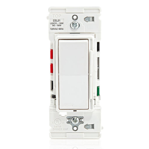 Leviton Decora Lever Edge Rocker Slide Dimmer Switch 150W LED/CFL/Incandescent White (ESL01-1LW)