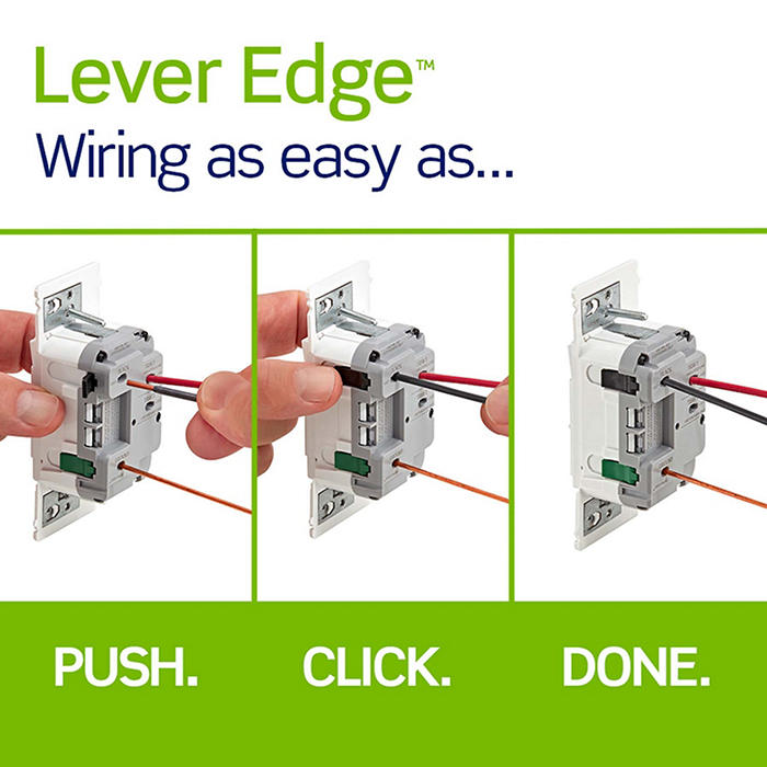 Leviton Decora Lever Edge Rocker Slide Dimmer Switch 150W LED/CFL/Incandescent White (ESL01-1LW)