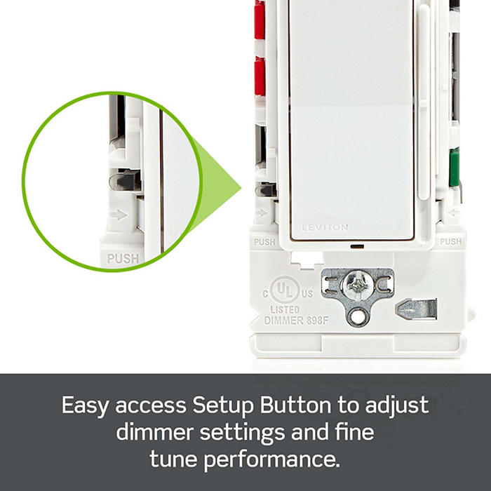 Leviton Decora Lever Edge Rocker Slide Dimmer Switch 150W LED/CFL/Incandescent White (ESL01-1LW)
