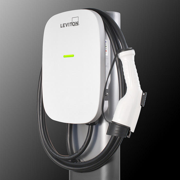 Leviton 32 Amp Level 2 Electric Vehicle Charging Station With Mounting Bracket And Pre-Attached Input Cable (EV320)