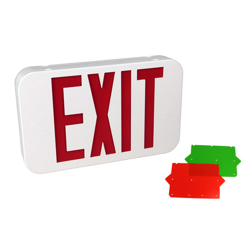 Maxlite 112660 Exit Thermoplastic Double Face Red And Green Letters White Battery Backup (EX-RGW)