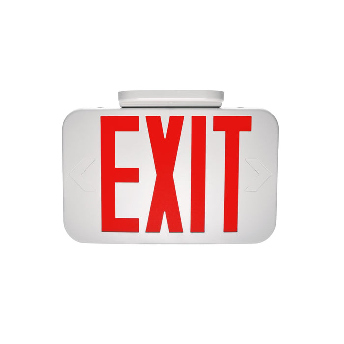 Maxlite 114239 Exit Thermoplastic Red Letters White Housing Remote Head Capable Battery Backup Self Diagnostic (EX-RWRCSD)